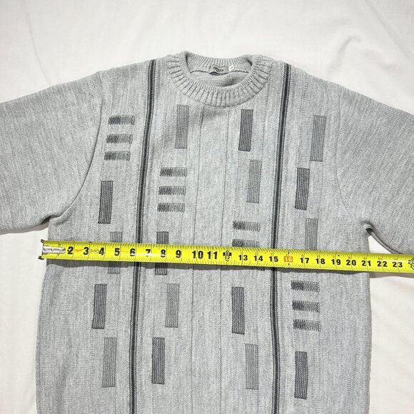 Mila Men's Pullover Sweater Large Gray Geometric Pattern - Picture 4 of 7